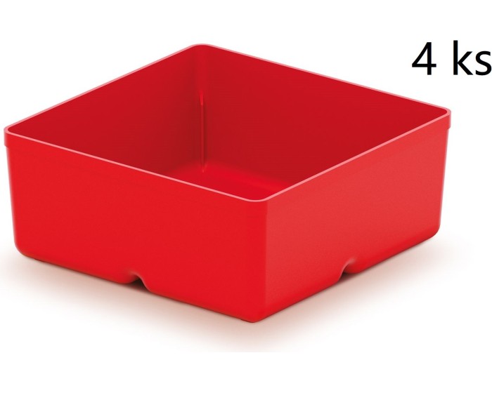 Sada úložných boxů 4 ks UNITEX 11 x 11 x 11,2 cm červená