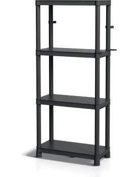 Plastový dílenský regál Stacker 58x131,5 cm černý