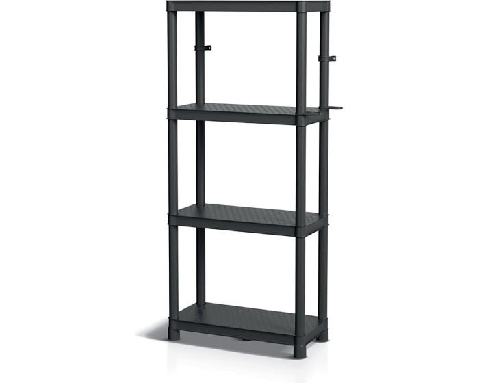 Plastový dílenský regál Stacker 58x131,5 cm černý