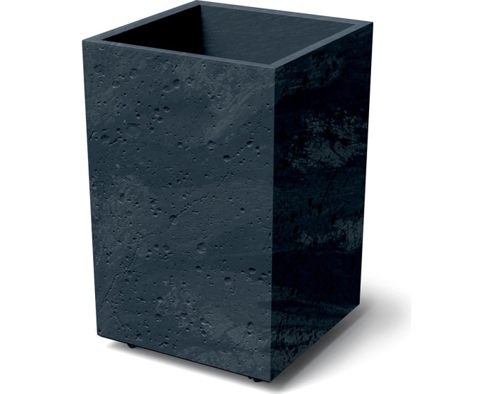 Plastový květináč SIERRAS SQUARE HIGH BETON EFFECT 38,5 cm antracitový