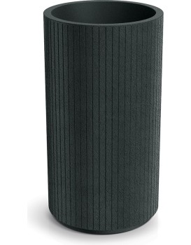 Plastový květináč COROS ROUND HIGH tmavě šedý