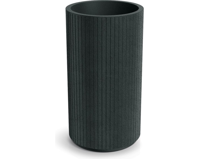 Plastový květináč COROS ROUND HIGH tmavě šedý