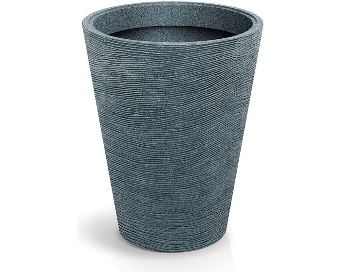 Plastový květináč TUBRAN ROUND MIDL 48 cm granitový
