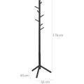 Věšák na oblečení Bremen 176 cm černý