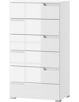 Komoda Selene 3 119 cm bílá mat/lesk