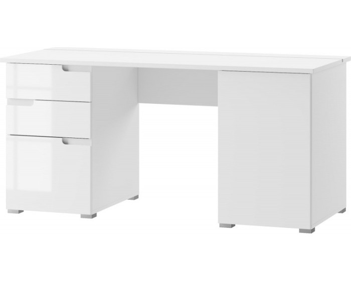 Psací stůl Selene 158 cm bílý lesk/mat