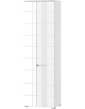 Šatní skříň se zrcadlem Selene 198 cm bílá lesk/mat