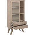 Vitrína A-Line 145 cm bělený dub
