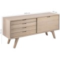 Komoda A-Line 160 cm bělený dub