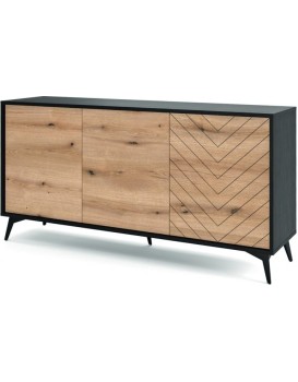 Komoda Diamond 154 cm dub/černá