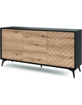 Komoda Diamond 153,5 cm I dub/černá