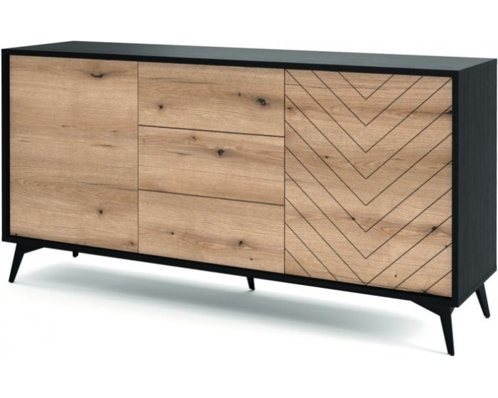 Komoda Diamond 153,5 cm I dub/černá
