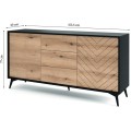 Komoda Diamond 153,5 cm I dub/černá