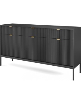 Komoda Nova 154 cm černá/černý rám