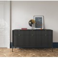 Komoda Nova 154 cm černá/černý rám