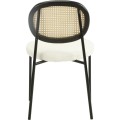 Designová jídelní židle Fisco bouclé bílá/černá