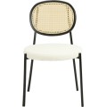 Designová jídelní židle Fisco bouclé bílá/černá