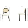Designová jídelní židle Fisco bouclé bílá/černá