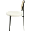 Designová jídelní židle Fisco bouclé bílá/černá