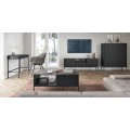 Komoda Nova 104 cm se zásuvkami černá/černý rám