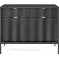 Komoda Nova 104 cm se zásuvkami černá/černý rám