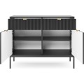 Komoda Nova 104 cm se zásuvkami černá/černý rám