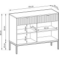 Komoda Nova 104 cm se zásuvkami černá/černý rám