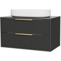 Závěsná umyvadlová skříňka s deskou Avila 80 cm černá