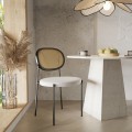 Designová jídelní židle Fisco bouclé bílá/černá
