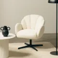 Otočné designové křeslo Casablanca bouclé bílé/černé