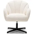 Otočné designové křeslo Casablanca bouclé bílé/černé