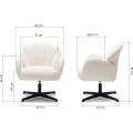 Otočné designové křeslo Casablanca bouclé bílé/černé