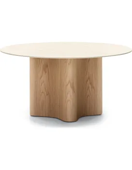 Konferenční stolek Alesund 90 cm travertin/dub přírodní