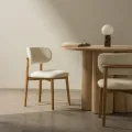 Jídelní židle Amalfi bouclé ecru/dub přírodní olejovaný