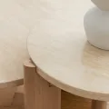 Odkládací stolek Medley 50 cm travertin/masiv jasan