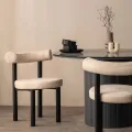 Jídelní židle PEDRO bouclé béžová/černá