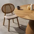 Jídelní židle Monet z masivu ratan/bílá