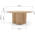 Kruhový konferenční stolek Vesby 100 cm dub přírodní/jasan