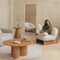 Kulatý konferenční stolek Torino 100 cm dub přírodní
