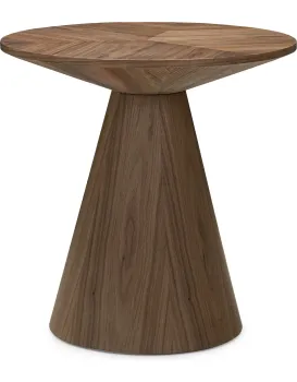 Kulatý odkládací stolek Ange 60 cm ořech
