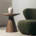 Kulatý odkládací stolek Ange 60 cm ořech