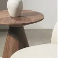 Kulatý odkládací stolek Ange 60 cm ořech