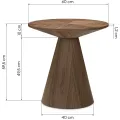 Kulatý odkládací stolek Ange 60 cm ořech