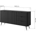 Komoda Lante 163 cm černá
