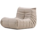Designové křeslo s taburetem Fugi béžovo-šedé