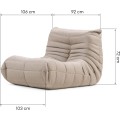 Designové křeslo Fugi béžovo-šedé
