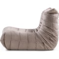 Designové sametové křeslo Fugi hnědo-šedé