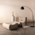 Designové křeslo s taburetem Fugi béžovo-šedé