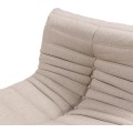 Designové křeslo s taburetem Fugi béžovo-šedé