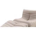 Designové křeslo s taburetem Fugi béžovo-šedé
